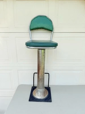 Antiguo taburete de bar con respaldo fuente de refrescos para heladería y refrescos lote #2 Foto 1 de 4