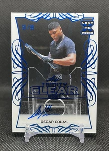 2021 Leaf Trinity OSCAR COLAS Rookie PLATINUM XRC Clear AUTO /99 LA  Angels RC - Picture 1 of 3