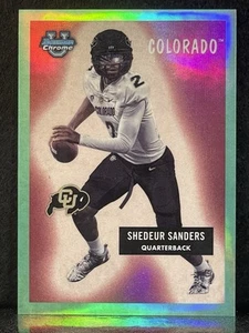 Bowman U 2023 cromo #55BF-28 Shedeur Sanders 1955 refractor acuático/150 RC raro - Imagen 1 de 5