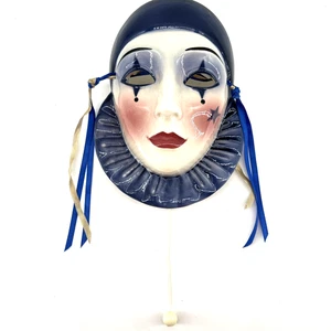 Vintage San Francisco Clay Art Musical Ceramic Face Mask Mime Wall Art - Picture 1 of 10