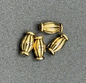Lot of 120 Antique Gold over Pewter Melon Shaped Beads 5x10mm - Picture 1 of 3