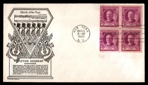 Mayfairstamps US FDC 1940 New York block Victor Herbert C. Stephen Anderson Firs - Picture 1 of 2
