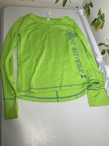 Under Armour Loose Gear Youth Sz S Athletic Shirt Neon Green Waffle/Thermal - Picture 1 of 3