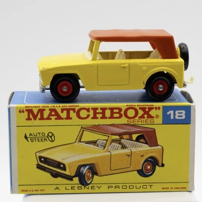 Matchbox 18E Field Car 1969 NMIB Red wheels, (Rare?) Silver Base - Image 1 of 4