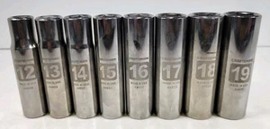 CRAFTSMAN DEEP SOCKETS- METRIC 12MM TO 19MM - 1/2" DRIVE - 6 POINT - 8 PIECES - Imagen 1 de 3