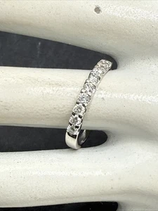 💎14K White Gold .30ct Diamond Wedding Band Ring Sz 10 - Picture 1 of 8