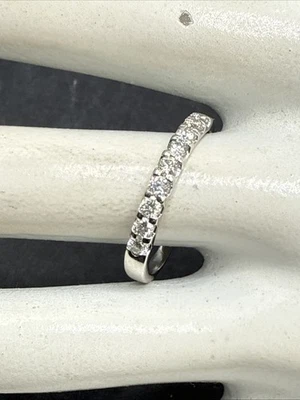 💎14K White Gold .30ct Diamond Wedding Band Ring Sz 10 - Image 1 of 4