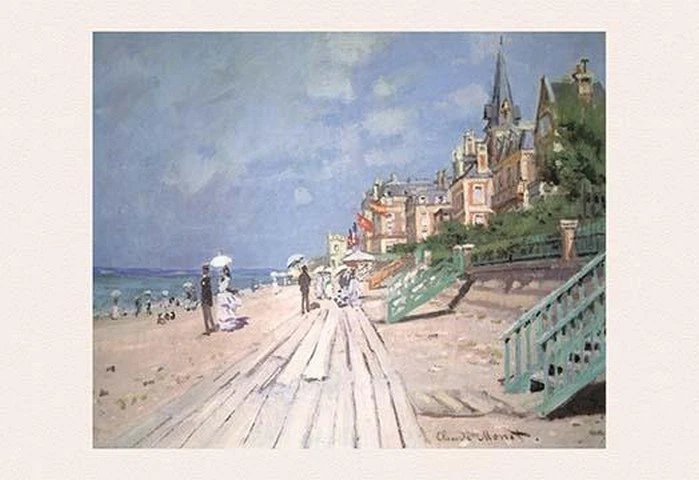 The BoardWalk at Trouville Claude Monet Poster Print - Image 1 of 2