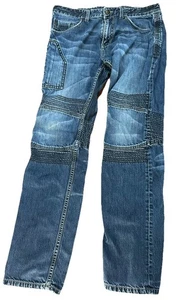 Armani Exchange Jeans Herren 33 J27 Skinny Biker Hochwertig Moto Denim Blau - Bild 1 von 11