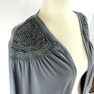Cárdigan de Colección Moda Adornado con Insectos Cuentas Encogerse de hombros Talla 4X Gris Gótico Hada Glamour - Imagen 1 de 7