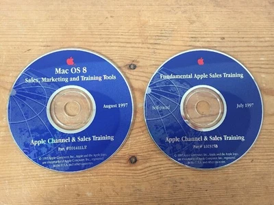 Set of 2 1997 Macintosh Mac OS 8 Fundamental Sales Marketing Training Tools CDs - Image 1 of 4