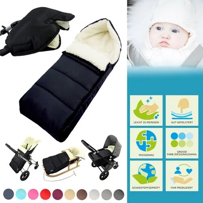 Muff + Winterfußsack 108 cm mit Lammwolle wasserabweisend universell waschbar - Bild 1 von 4