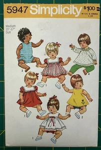 Simplicity Baby Doll Clothes Pattern 5947 for 15 and 17” Tall Dolls Dresses Etc - Bild 1 von 4