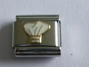 CHEFS HAT SILVER ITALIAN CHARM fits all classic 9mm Italian bracelet ST8 - Picture 1 of 3