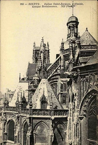 Dieppe Frankreich CPA ~1914/18 Eglise St. Jaques l'Abside Renaissance Kirche - Picture 1 of 1