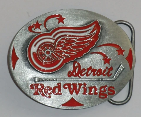 Detroit Red Wings Sculpted 3" Metal Team Belt Buckle Limited Edition NHL Hockey Cover