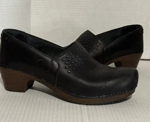 Dansko Mavis Clogs Women Size EU 41 US Size 10.5-11  Black Studded Leather - Picture 1 of 5