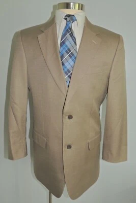 ABRIGO DEPORTIVO JONES NEW YORK MEZCLA LANA/SEDA TOSTADO 2 BOTONES TALLA 40L Foto 1 de 4