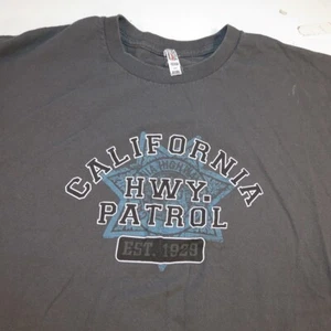 CALIFORNIA HIGHWAY HWY PATROL Police Department TEE T SHIRT Mens L Gray - Picture 1 of 2