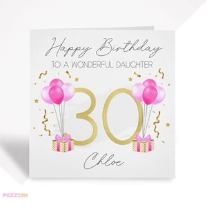 Personalised 30th Birthday Card For Daughter, Granddaughter, Niece, Gift Idea - Picture 1 of 6