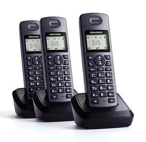 Grundig D1115 Trio (sp) Schnurlos Telefon mit 3x Mobilteil & Anrufbeantworter - Zdjęcie 1 z 1