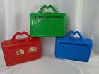 McDonalds Pencil Case Happy Meal Box Red Green Blue Lot of 3 1988