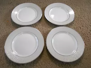 SET OF 4 MIKASA CHINA PARCHMENT WHITE SALAD PLATES 8 1/4" - Picture 1 of 3