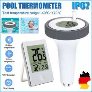 Wireless Digitales Teich- & Pool-Thermometer, Funk-Empfänger, Farb-LCD, IP67 DE - Bild 1 von 22