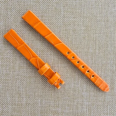 Van Cleef & Arpels Charms Mini 10.5/8 Correa de reloj de cuero de cocodrilo naranja mate Foto 1 de 2