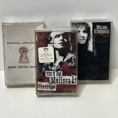 Melissa Ethridge Lot of 3 Cassette Tapes Yes I Am Brave and Crazy Little Secret - Image 1 of 4