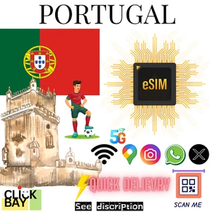 [eSIM] Portugal Travel e-SIM High-Speed 4G/5G Data for 30 Days (Data only) - Photo 1 sur 1