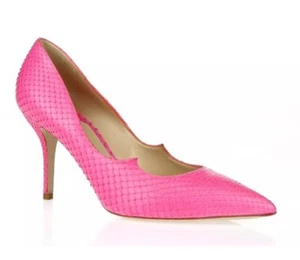 Paul Andrew Women's Pink Kimura Python Neon Rose Pumps Z4281 Size 37 EU - Picture 1 of 7