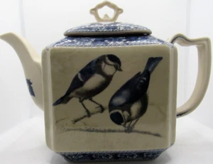 Burton & Burton Teekanne Avian Trail Blue Birds Floral Border 2009 Teakettle SCHÖN - Bild 1 von 11