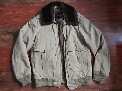 Vtg  / JC Penney Towncraft / Khaki / Faux Fur Collar / Coat / Sz S - Image 1 of 4