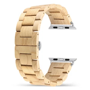 Wood Band for Apple Watch Band 38/40/41/42/44/45/46/49mm for Series Ultra 1-10 - Picture 1 of 5