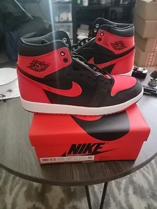 Nike Jordan 1 Satin Bred Black Red - Size 11W/9.5M- In Hand - Picture 1 of 5