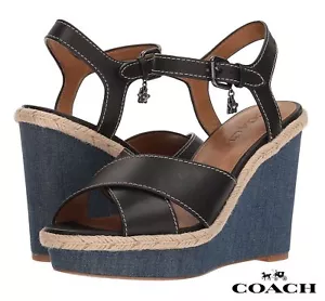 COACH Eaton Sandals Women's Wedges Platform Shoes Casual Heels Size 8.5 NIB - Picture 1 of 6