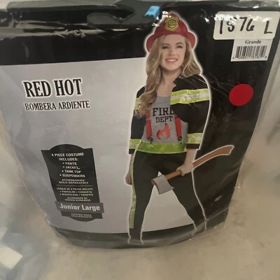 Firefighter Teen large Halloween Costume  Dress Up Halloween Junior  Large 11-13 - Image 1 of 4