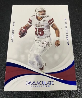 ✨✨ VERY RARE DAK PRESCOTT #13/25 ✨✨ 2019 IMMACULATE COLLECTION COLLEGIATE (BLUE) - Image 1 of 2