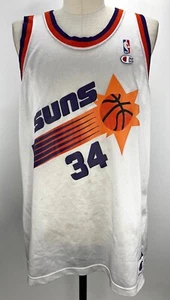 VINTAGE 90'S CHAMPION PHOENIX SUNS BARKLEY 34 NBA BASKETBALL JERSEY MENS 48 - Picture 1 of 6