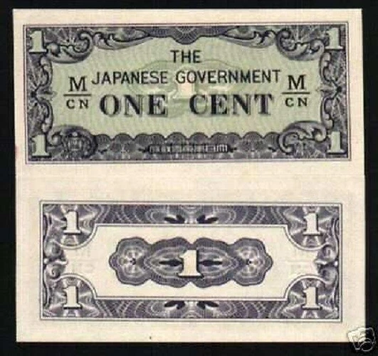 BILLETE DE BANCO MALAYA 1 CENTAVO P-M1b 1942 UNC JAPÓN SEGUNDA GUERRA JIM Invasión MALASIA Foto 1 de 2