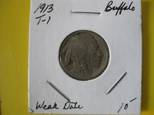 1913 T-1 Indian Head "Buffalo" Nickel - Bild 1 von 3