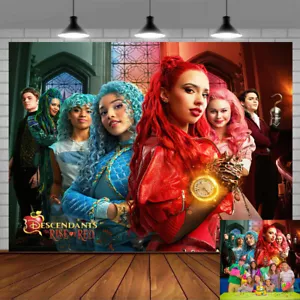 Descendants The Rise Of Red Party Supplies Party Decor Backdrop Banner 7x5ft - Picture 1 of 7