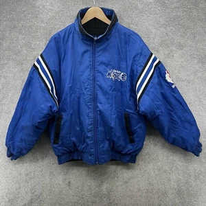 Vintage Orlando Magic Jacket Mens M Black Blue Vintage Reversible Bomber Varsity - Picture 1 of 16