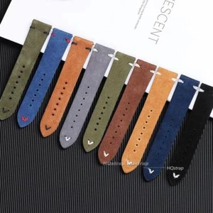 Uhrenarmband Echtleder Wildleder 18mm 20mm 22mm Vintage Armband Uhr Armbanduhr - Bild 1 von 19