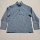 Eddie Bauer 1/4 Zip Pullover Shirt Sweater Blue Mens Size Xl Zip Chest Pocket