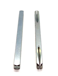 7 mm / 8 mm x 130 mm Spindel glatt / gespalten Stahlstange verzinkt PVC-Griffe - Bild 1 von 11