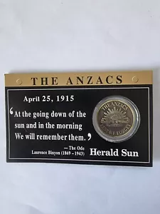 The Anzacs 1915 Medallion Herald Sun in Card COLLECTABLE - Picture 1 of 2
