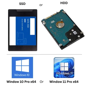 1TB SSD 2.5" SATA Hard Drive for Laptop with Windows 11 pro 64 Pro Pre-installed - Afbeelding 1 van 6