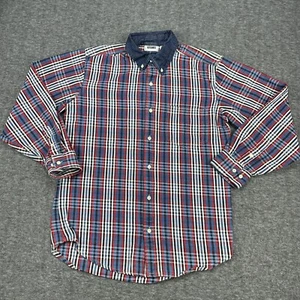 VINTAGE Gitano Shirt Mens Large Red Flannel Plaid Heavyweight Long Sleeve 90s - Picture 1 of 9